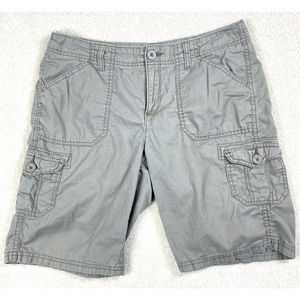 Women's Faded Glory Cotton Cargo Shorts Size 10 Gray Lightweight 32" Waist